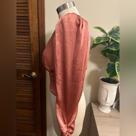 Free People Santiago Satin Cropped Blouse - Picture 3 of 5